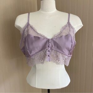 La Vie En Rose Lavender Satin Bra Sleep Top Women’s Size XXL New With Tags